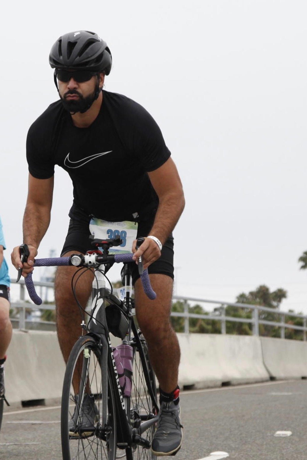 Justin Semaan competing in a triathlon